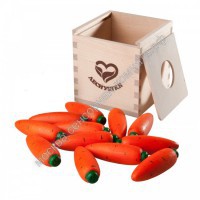 Счетный материал 12 морковок в коробочке-сортере - москва.сенсорная-комната.рф - Москва
