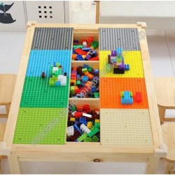 LEGO Стол для конструирования "Радуга" деревянный с двумя открывающимися крышками - москва.сенсорная-комната.рф - Москва
